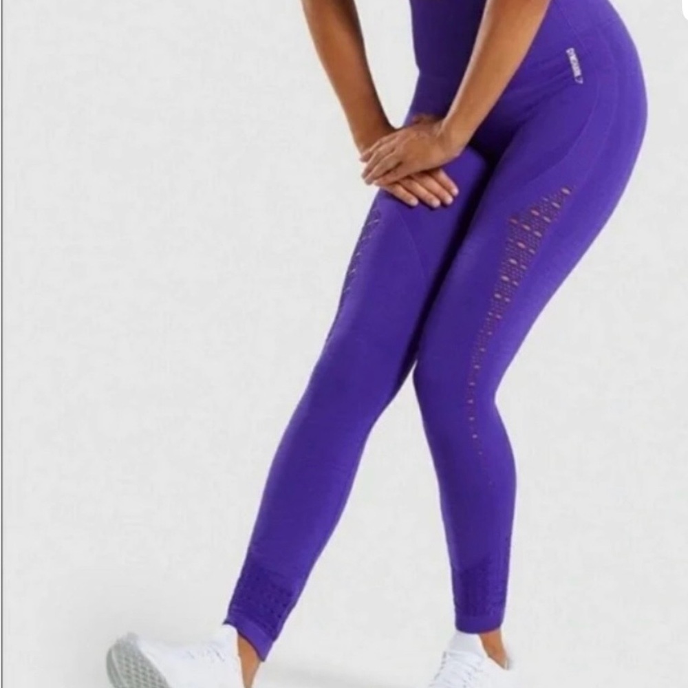 Gymshark Purple High-Waist Laser-Cut Leggings